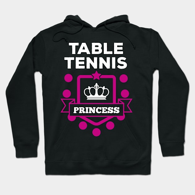 Table Tennis Princess (white) Hoodie by nektarinchen